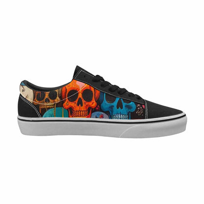 WOMEN'S Skulls (general) Skulls Lace-Up Canvas Wallpaper Art Custom Sneakers