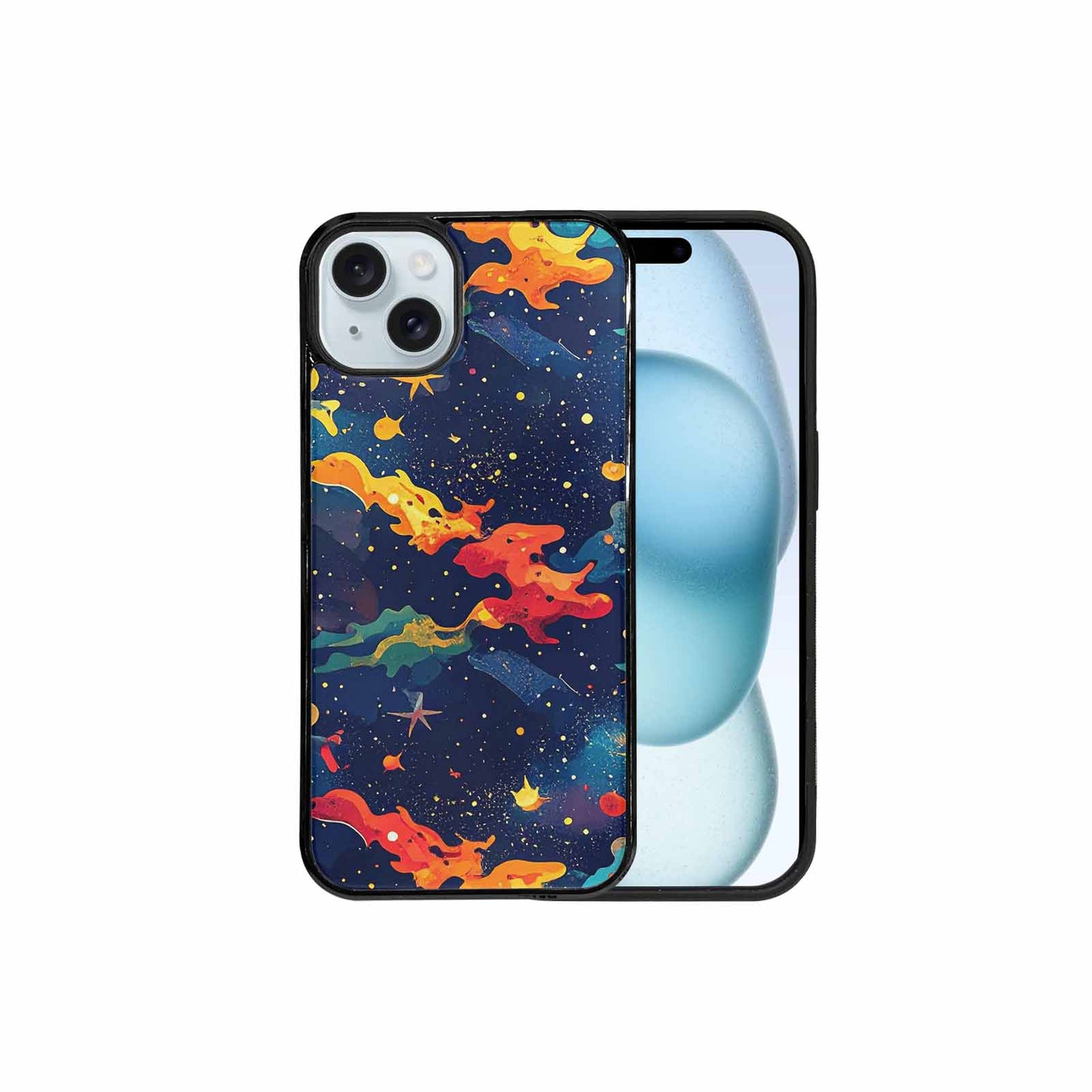 iPhone 15 Plus Case — Cosmic Camo Harmony, Custom Print Case Cover