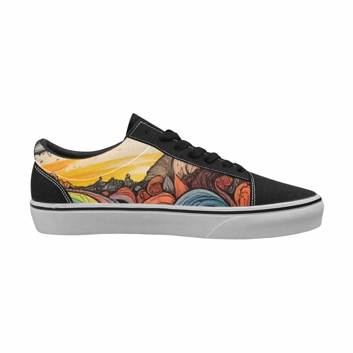 WOMEN'S Tie Lace-Up Canvas Kaleidoscope Sneakers