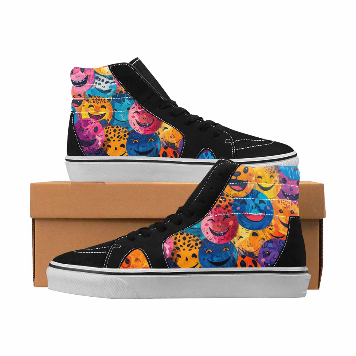 MEN'S Leopard High Top Canvas Wearable Art Wallpaper Art Custom Sneakers