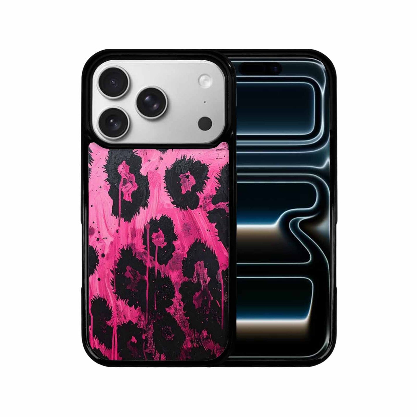 iPhone 17 Pro Case — Black Pink Ink Animal Print Animal, Custom Designed Case Cover