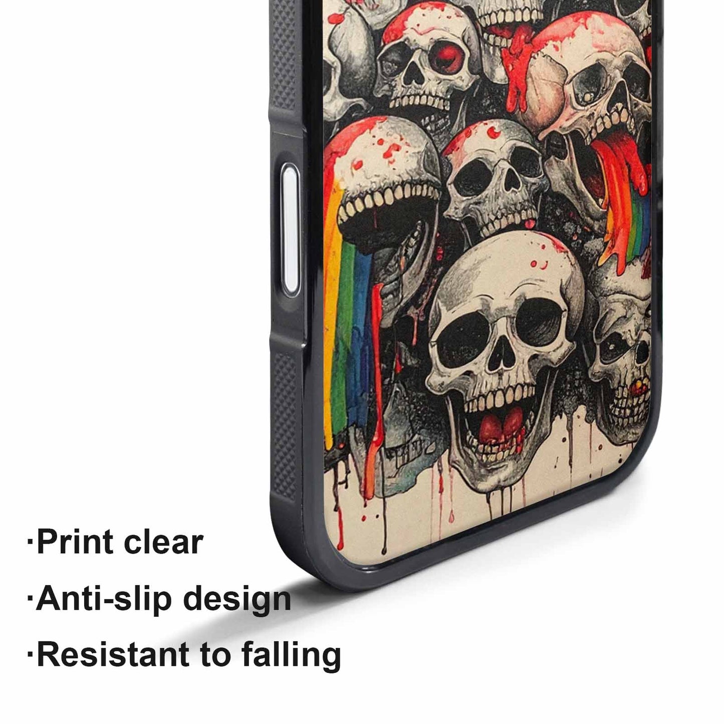 iPhone 17 Air Case — Rainbow From Skulls Mouth Black Gothic, Custom Art Phone Cover