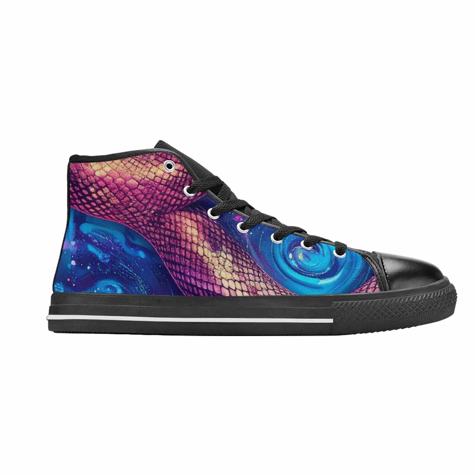 MEN'S Galaxy Snake Print High Top Canvas Vivid Sneakers