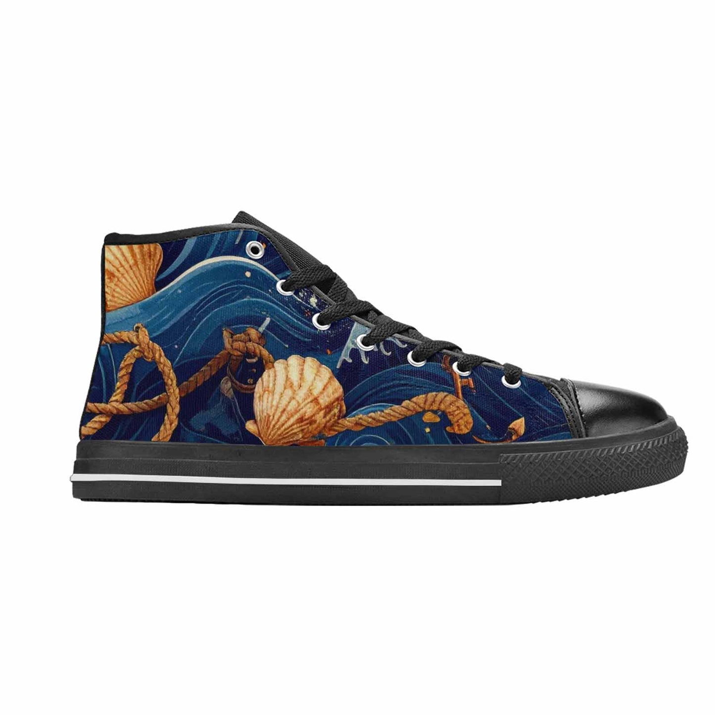 MEN'S Ocean Wave High Top Canvas Surreal Sneakers