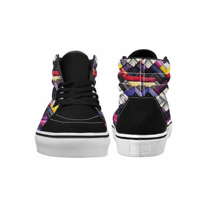 WOMEN'S Asexual Flag Color High Top Canvas Grunge Custom Shoes
