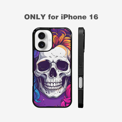 iPhone 16 Case — Pride Flag Skulls Seamless Pattern Vibrant, Personalized Phone Case