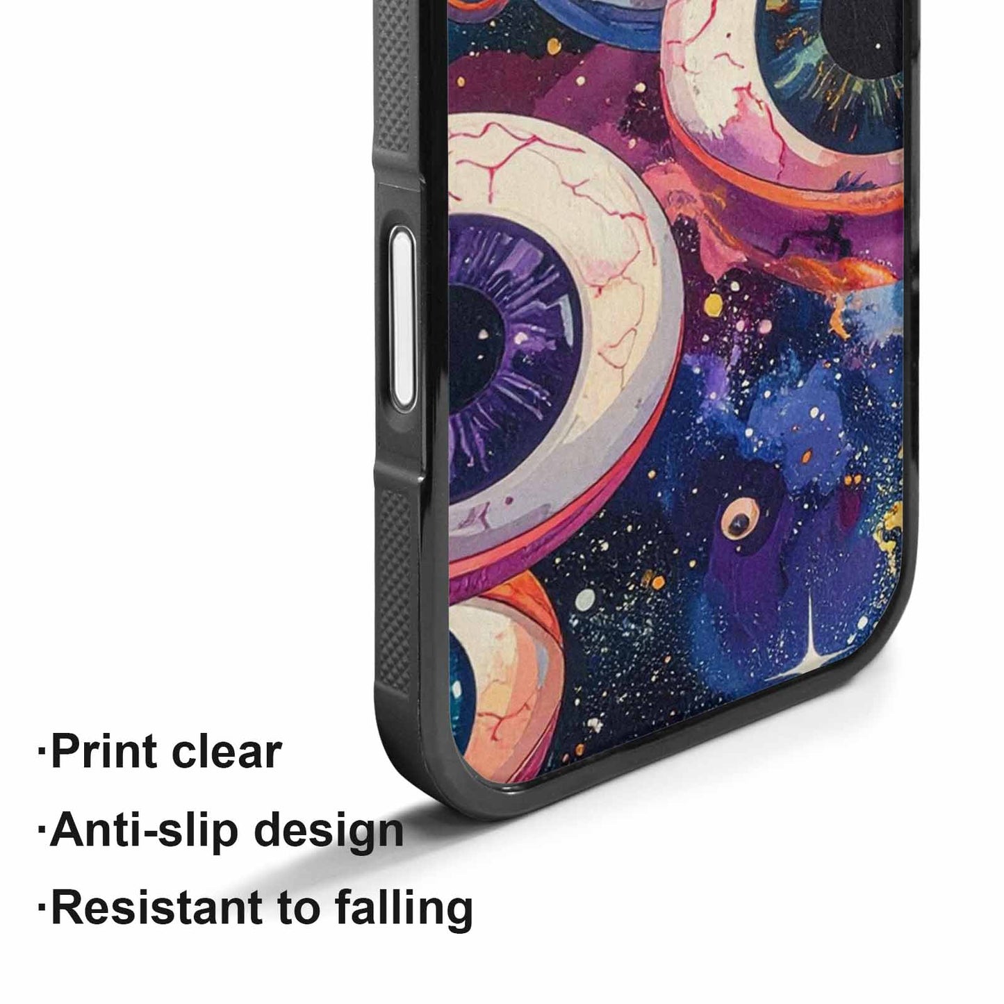 iPhone 17 Case — Cartoon Eyeballs Galaxy Space, Custom Designed Case Cover