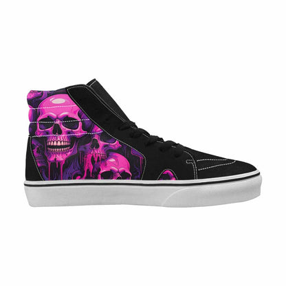MEN'S Pink + Purple Skeletons High Top Canvas Aesthetic Shoes