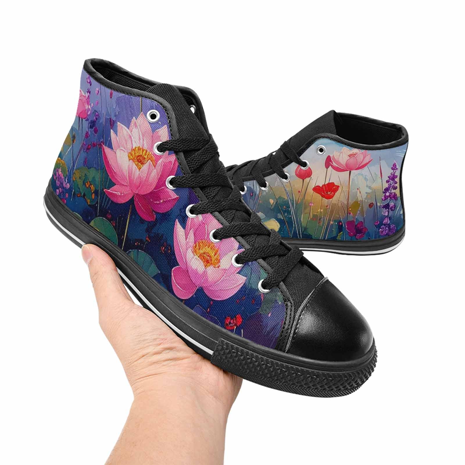 MEN'S Monet-Style Impressionist Water High Top Canvas Dreamcore Custom Shoes