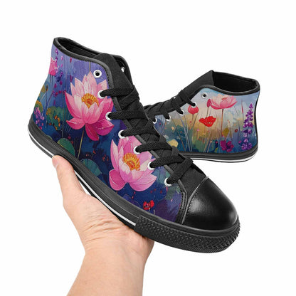 MEN'S Monet-Style Impressionist Water High Top Canvas Dreamcore Custom Shoes