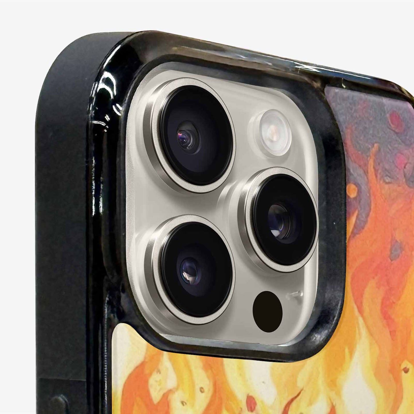 iPhone 16 Pro Max Case — Flame Burst Full Color Vibrant Flame, Custom Print Case Cover