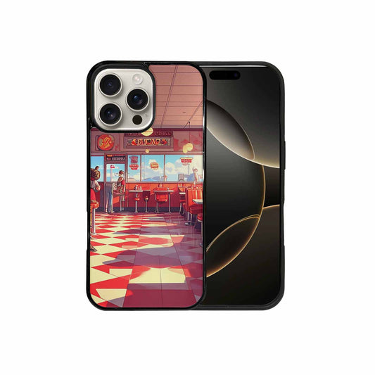 iPhone 16 Pro Max Case — 1950s Diner Cartoon Art Pattern, Original Design Phone Case