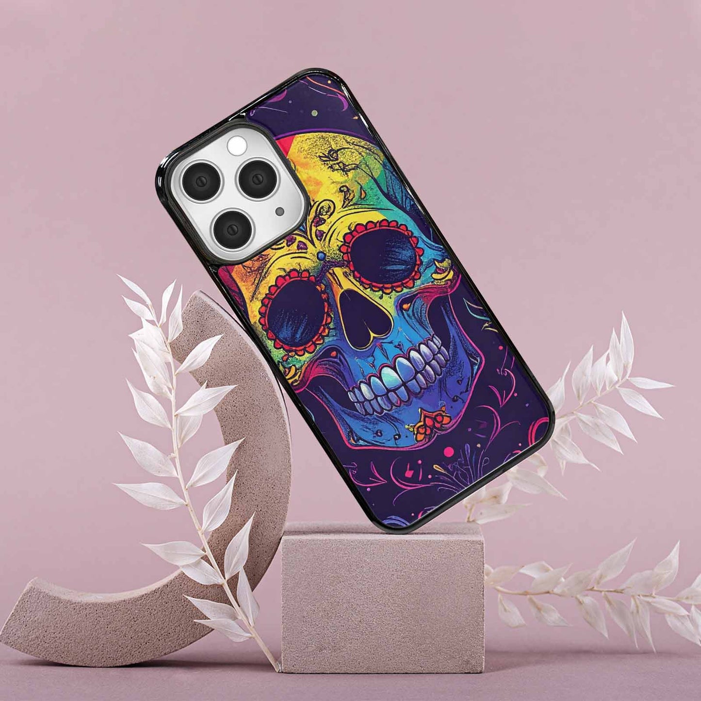 iPhone 15 Pro Max Case — Pride Flag Skulls Seamless Pattern Vibrant, Custom Phone Case