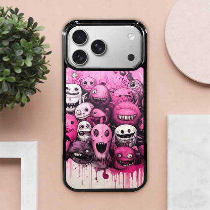 iPhone 17 Pro Max Case — Black &amp; Pink Ink Cartoon Cute, Personalized Phone Case