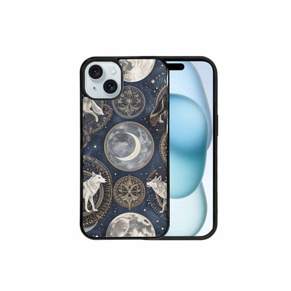 iPhone 15 Plus Case — Wolves Everywhere Collage Overlap Small Wolf, Unique Phone Case Design
