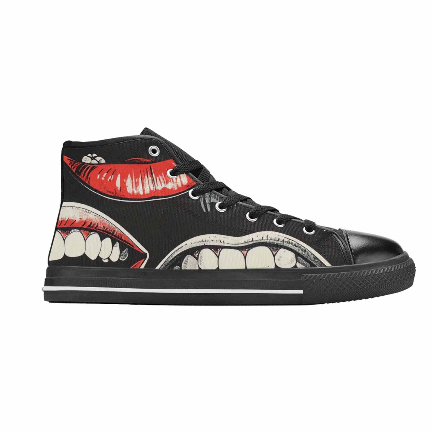 WOMEN'S Googly Cartoon Mouths High Top Canvas Dreamcore Custom Shoes