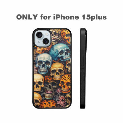 iPhone 15 Plus Case — Skulls Pattern Hundreds Of Sma, Personalized Phone Case