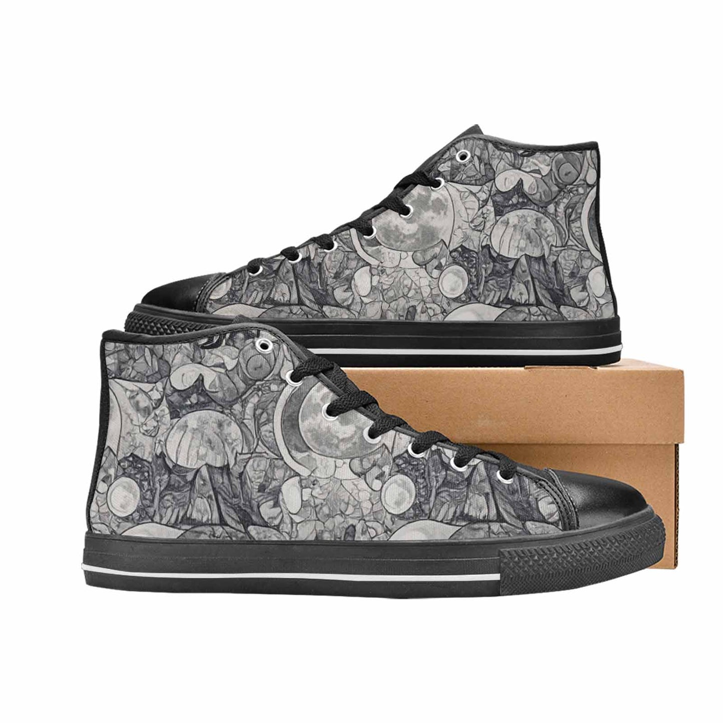 MEN'S Wolves Everywhere Collage High Top Canvas Dreamcore Sneakers