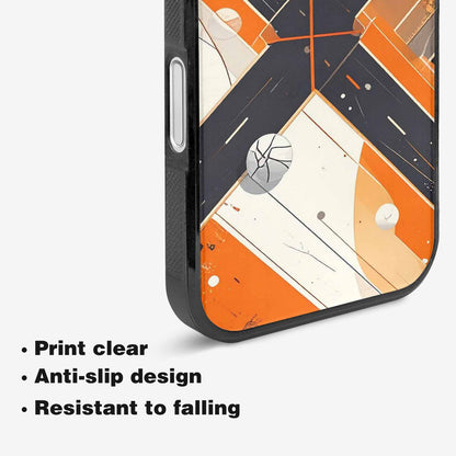 iPhone 16 Case — Basketball Pattern Court Lines And Balls, Custom Print Case Cover