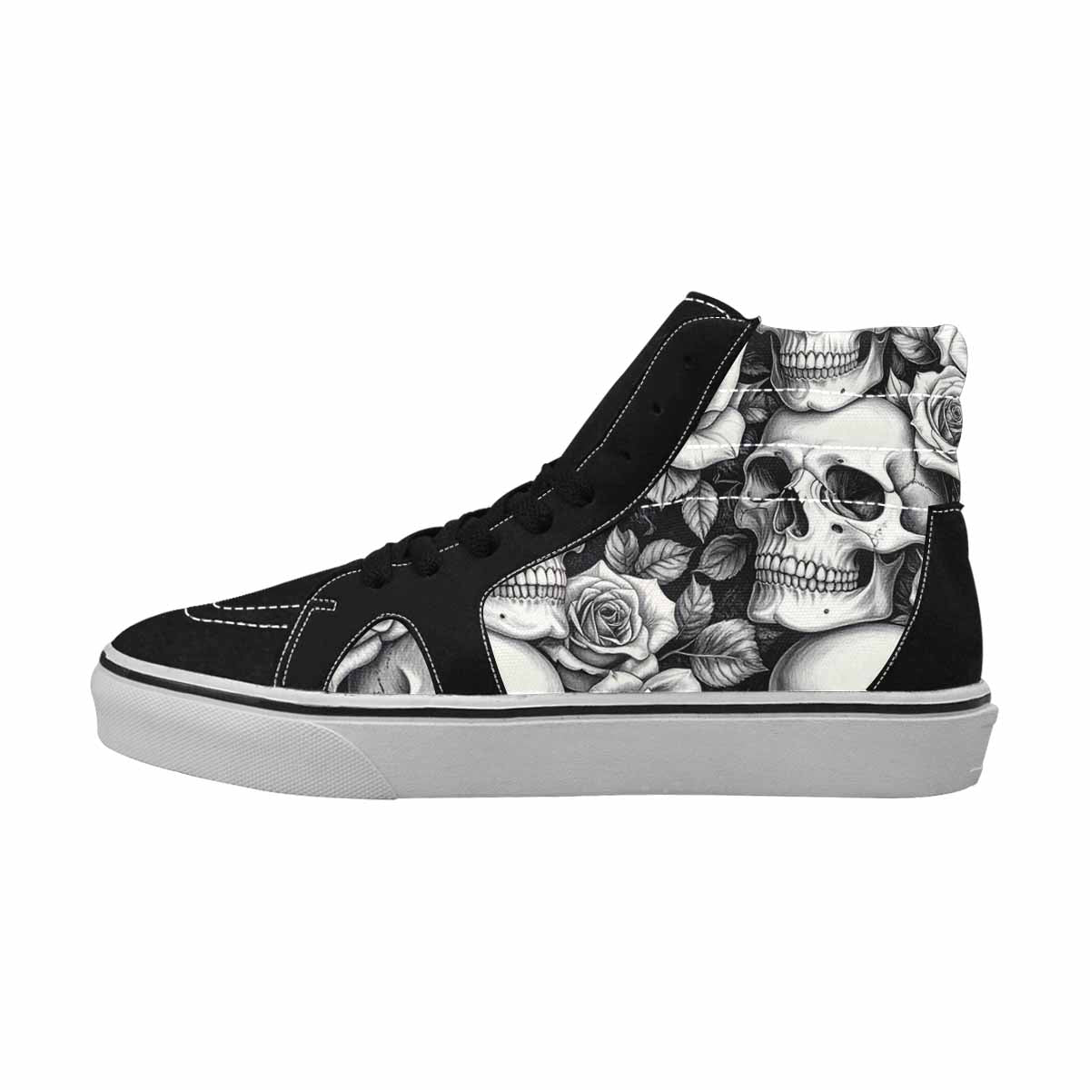 MEN'S Skulls Roses Pen Ink High Top Canvas Y2K Shoes
