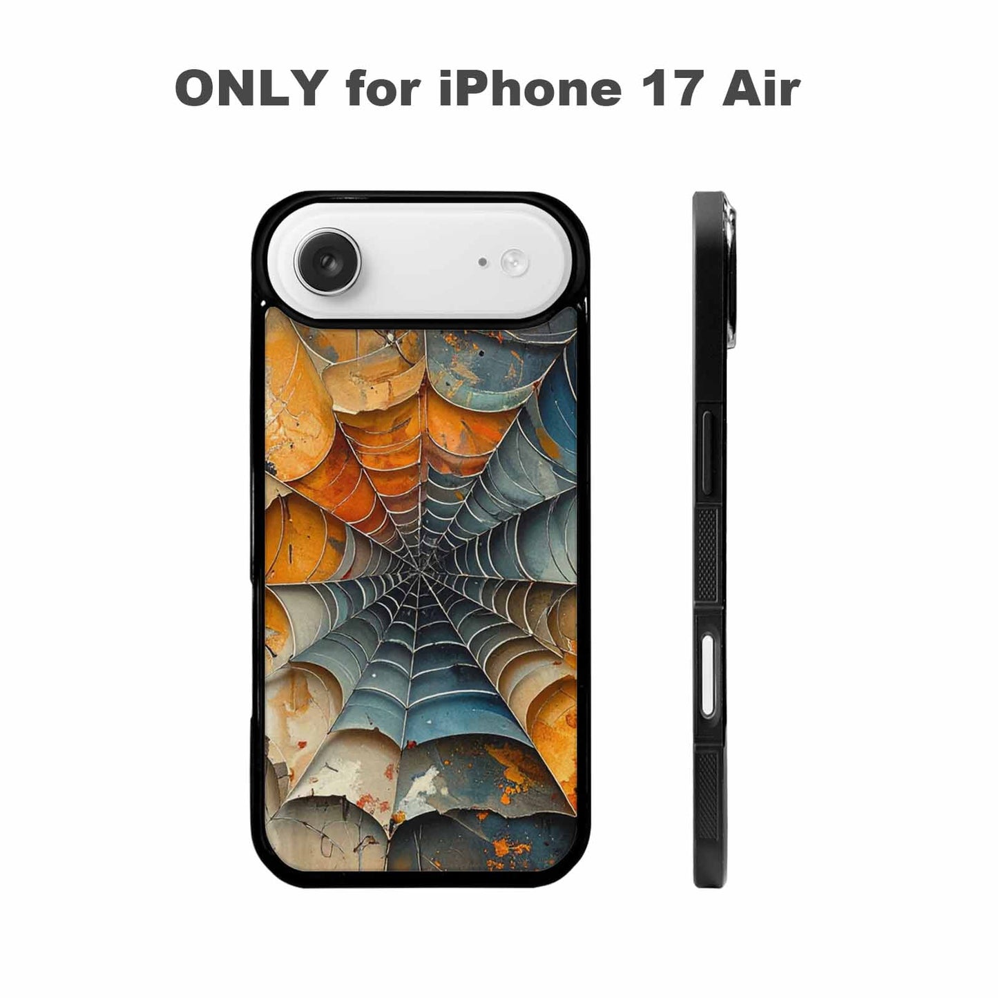 iPhone 17 Air Case — Distressed Horror Spider Web Original Art, Unique Phone Case Design