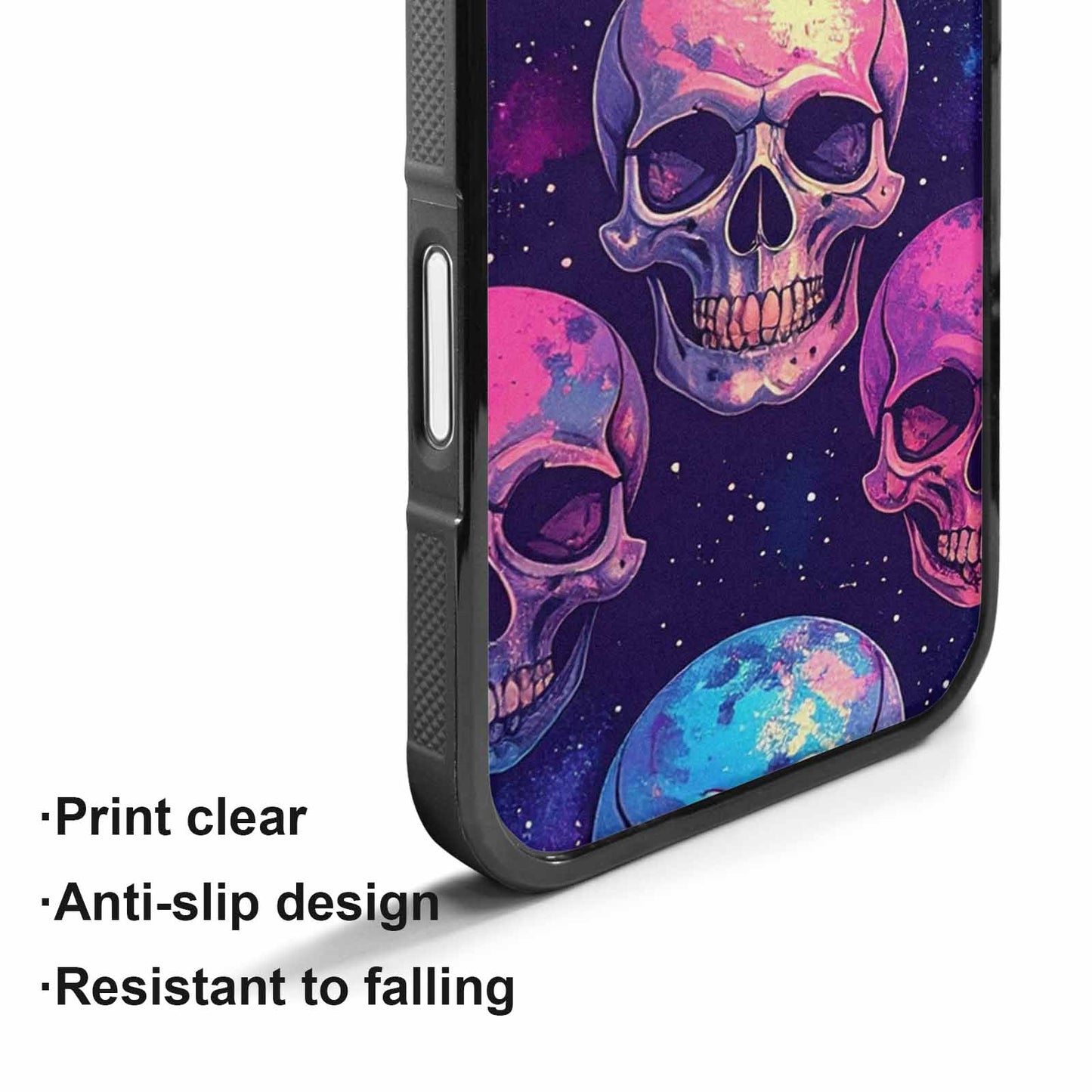 iPhone 17 Case — Galaxy Skulls Art Seamless Gothic Skulls, Custom Print Case Cover