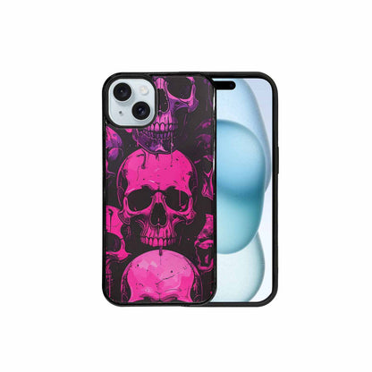 iPhone 15 Plus Case — Pink Purple Skeletons Neon Drip Melting, Custom Phone Case
