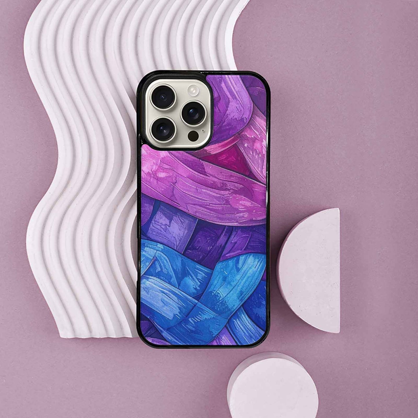 iPhone 16 Pro Max Case — Bisexual Flag Color Theme Small Rainbow, Custom Printed Phone Case