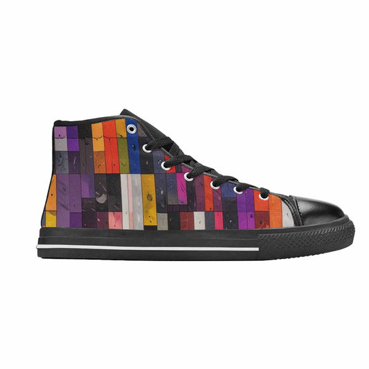 MEN'S Asexual Flag Color High Top Canvas Grunge Custom Shoes
