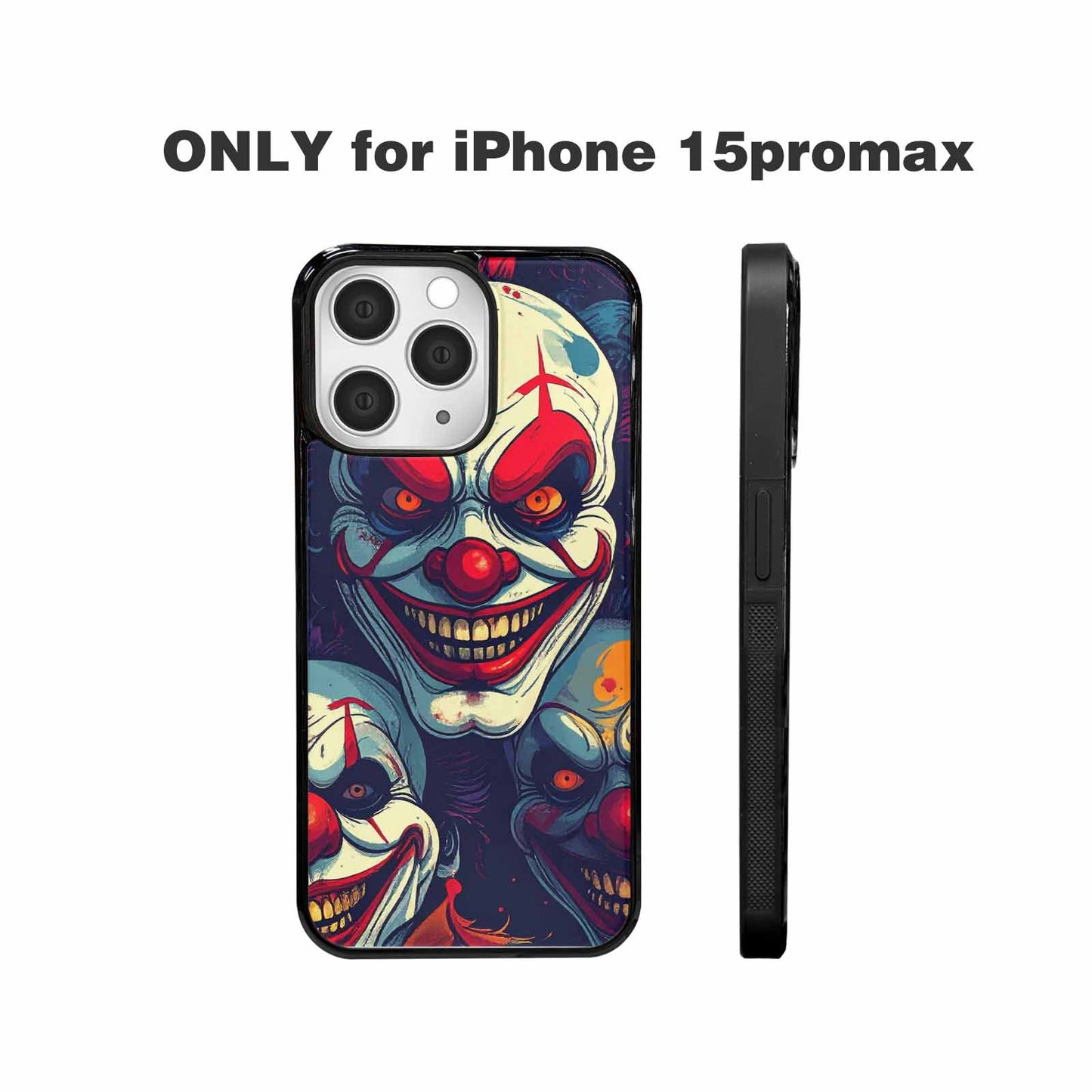 iPhone 15 Pro Max Case — Evil Clown Cartoon, Original Design Phone Case