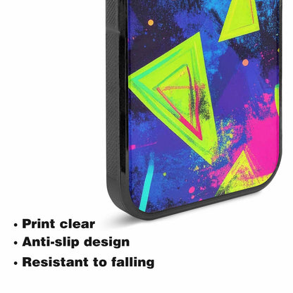 iPhone 15 Plus Case — Memphis Squiggles Triangles Dots, Custom Designed Case Cover