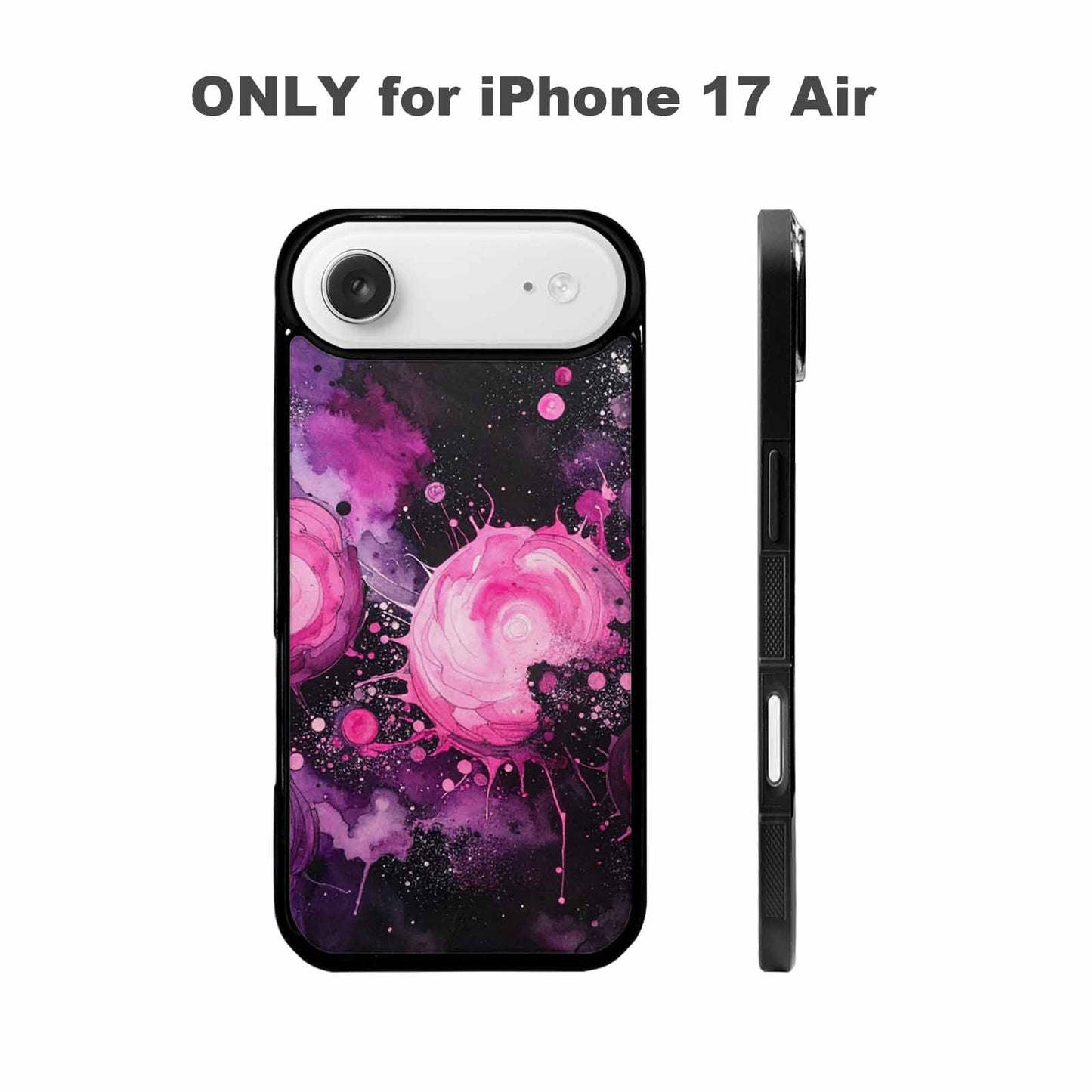 iPhone 17 Air Case — Galaxy Nebula Black Pink Ink Galaxy, Customized Protective Case