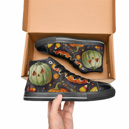 MEN'S Halloween High Top Canvas Wallpaper Art Sneakers
