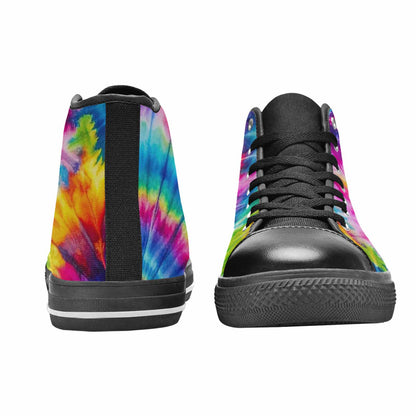 MEN'S Tie Dye Acid Wash Color High Top Canvas Vibrant Chaos Shoes