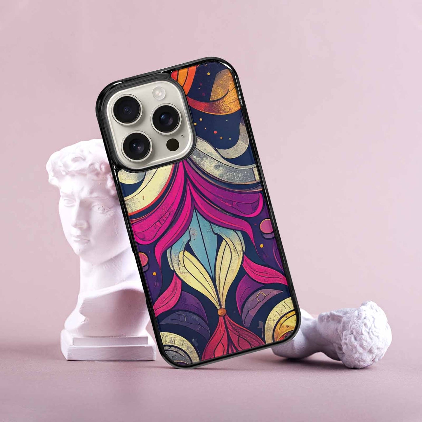 iPhone 16 Pro Case — 1970s Disco Cartoon Art Pattern, Custom Print Case Cover