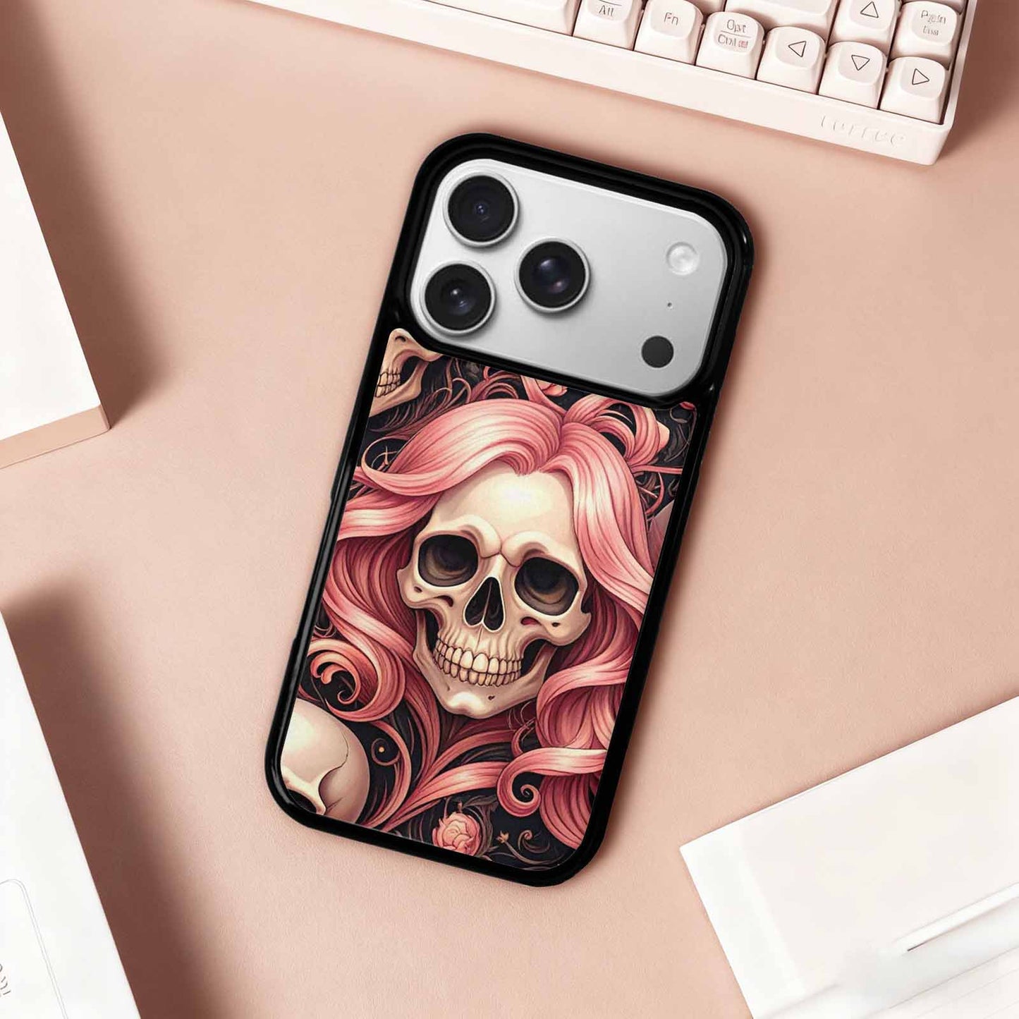 iPhone 17 Pro Case — Skull Dark Art Gothic Print Gothic, Custom Made Phone Cover