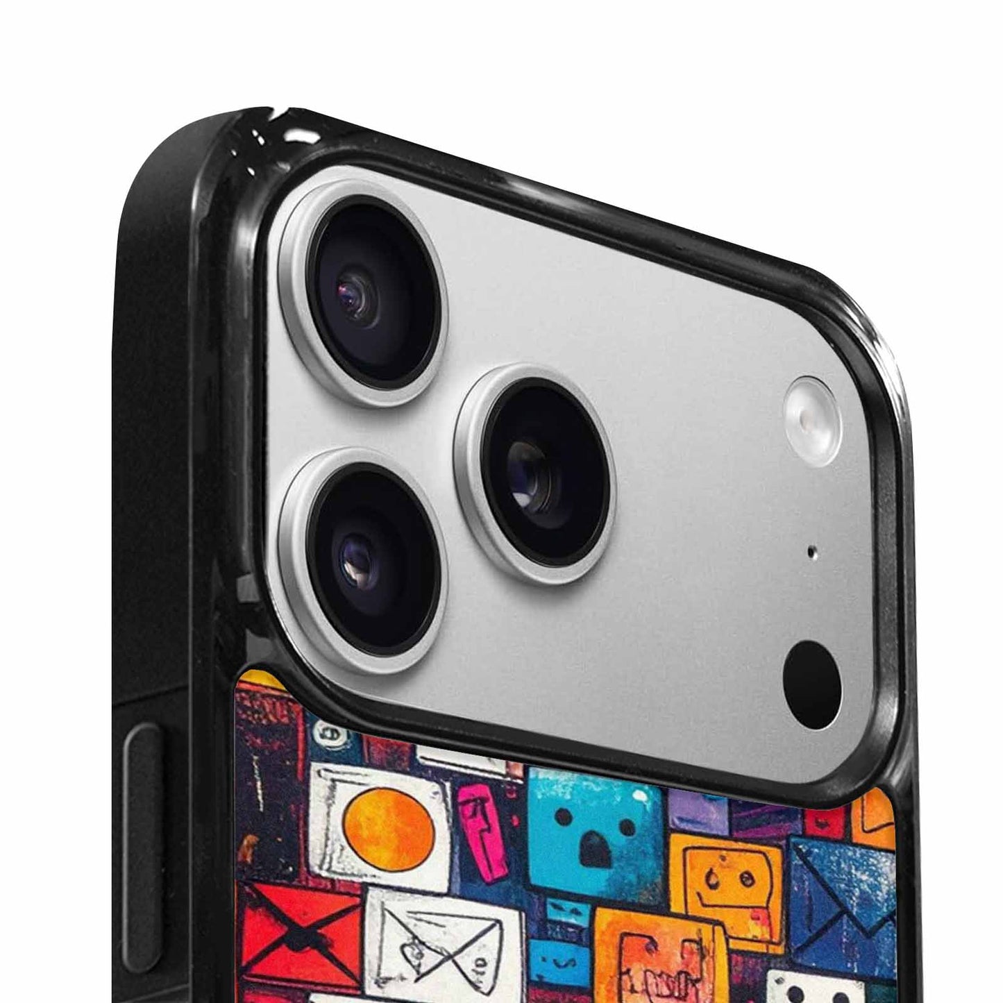 iPhone 17 Pro Max Case — Hand Drawn Icon Doodle Original Art, Custom Printed Phone Case