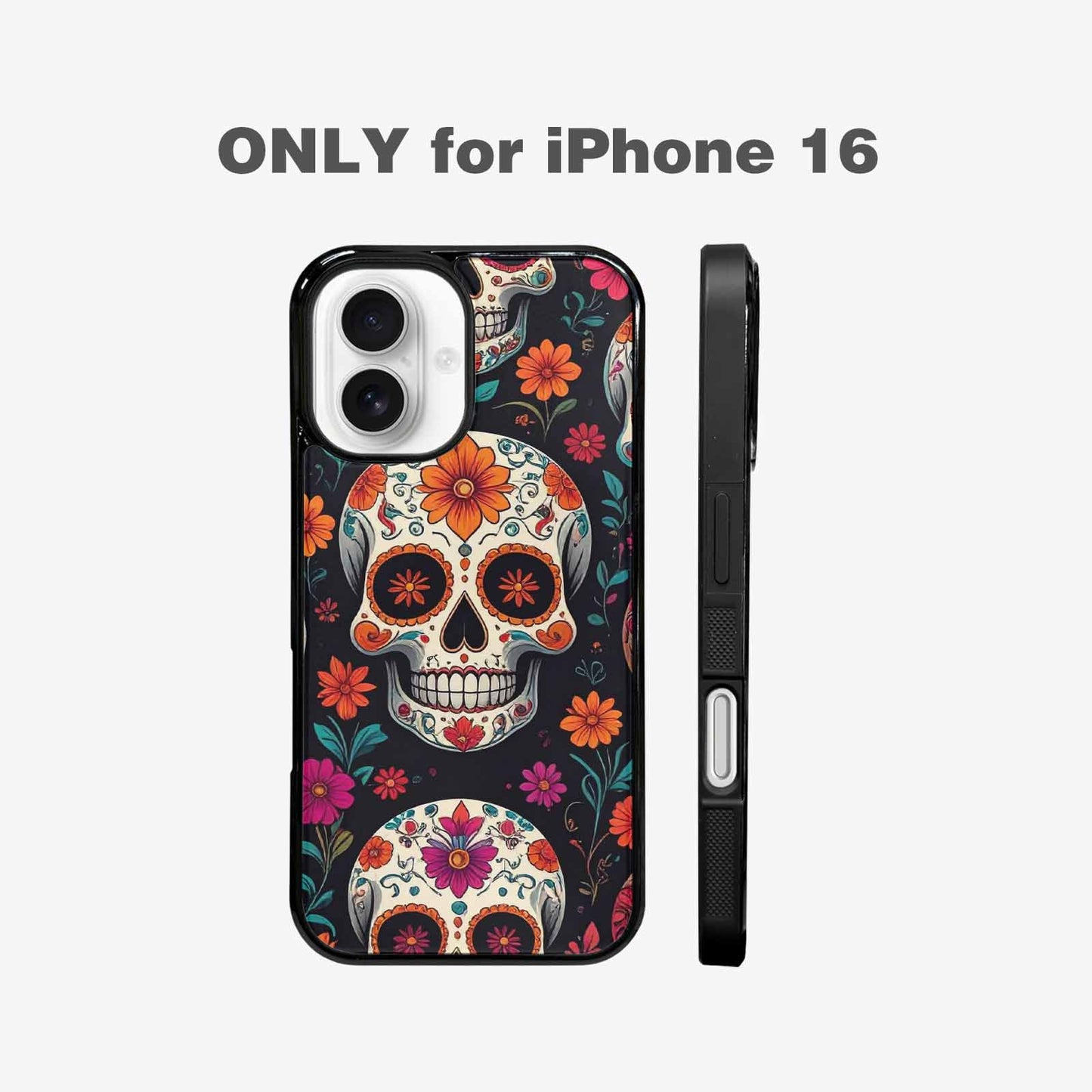 iPhone 16 Case — Smaller Skulls Overlapping Seamless Pattern Of, Custom Made Phone Cover