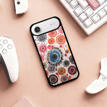 iPhone 17 Air Case — Tie Dye Swirls Black Red Tie, Custom Designed Case Cover