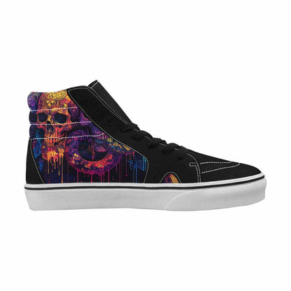 WOMEN'S Snakes And Skulls Collage High Top Canvas Wallpaper Art Sneakers