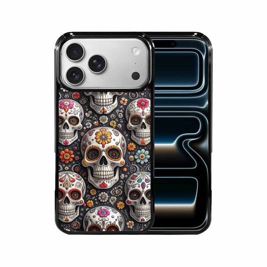 iPhone 17 Pro Max Case — Greyscale Black And White Gothic Skulls, Personalized Phone Case