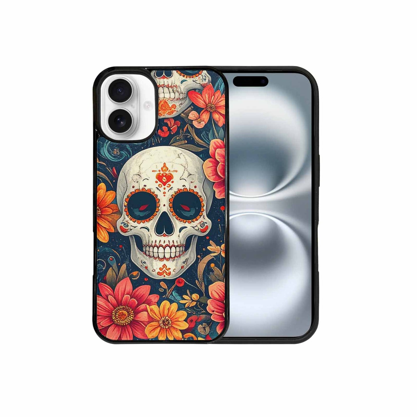 iPhone 16 Plus Case — Marble Skull Custom Personalized Phone Cover, Custom Made Phone Cover