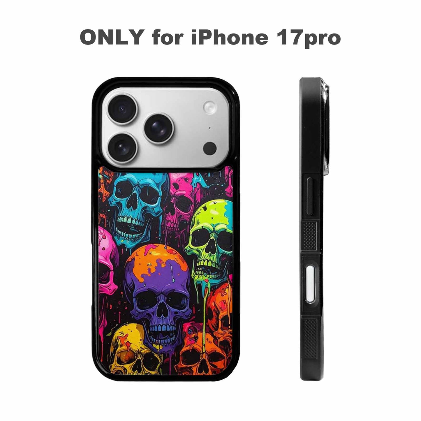 iPhone 17 Pro Case — Vibrant Camo Of Skeletons Neon Camo, Custom Art Phone Cover