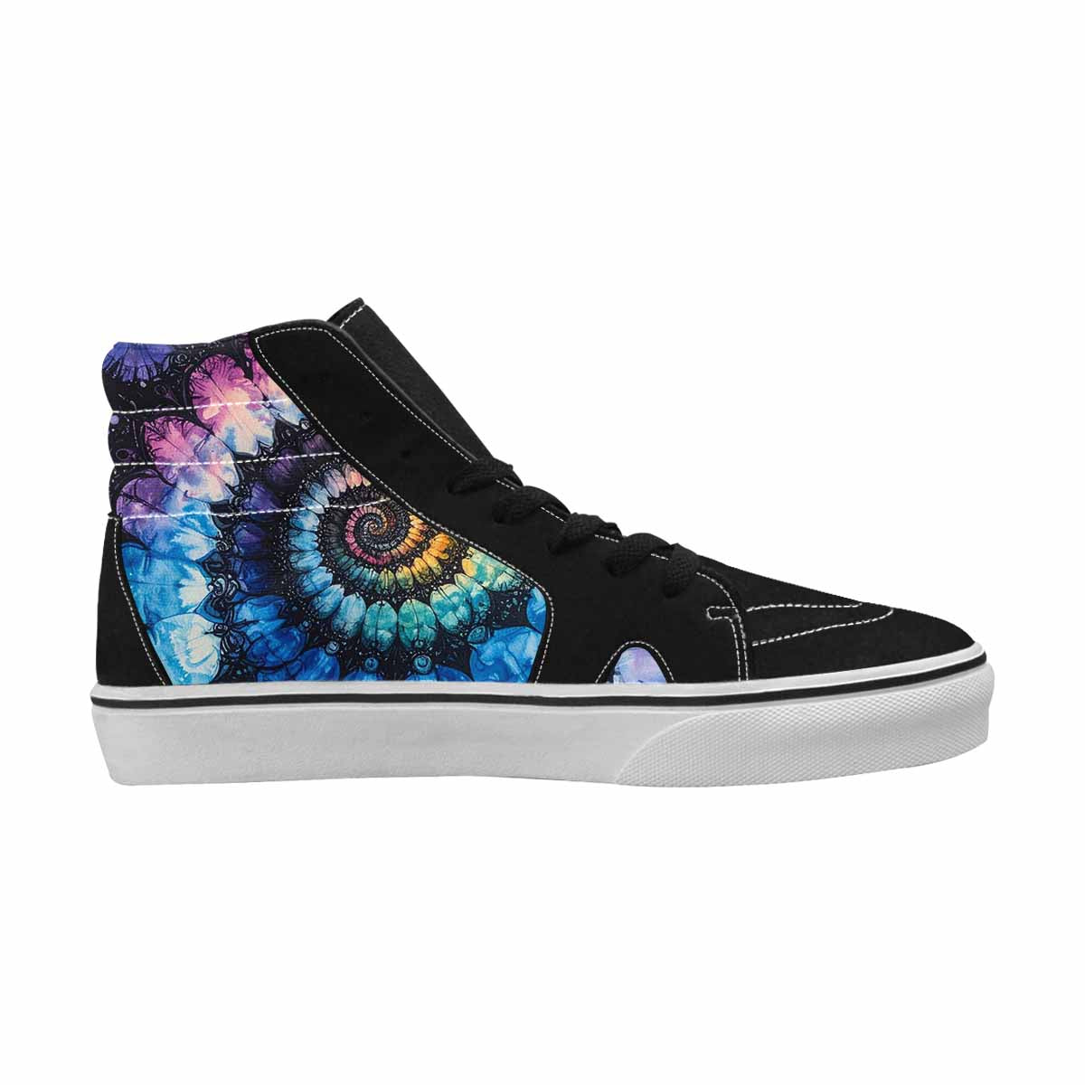 MEN'S Tie High Top Canvas Vibrant Chaos Custom Sneakers