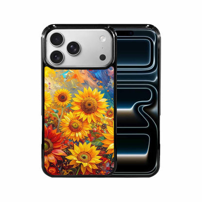 iPhone 17 Pro Max Case — Impressionist Sunflower Brushstroke Pattern Floral, Custom Print Case Cover