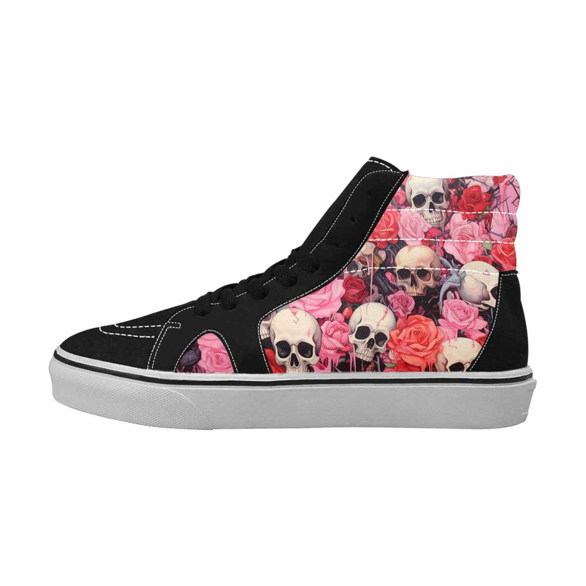 MEN'S Skulls Roses Skulls Roses High Top Canvas Cottagecore Custom Sneakers