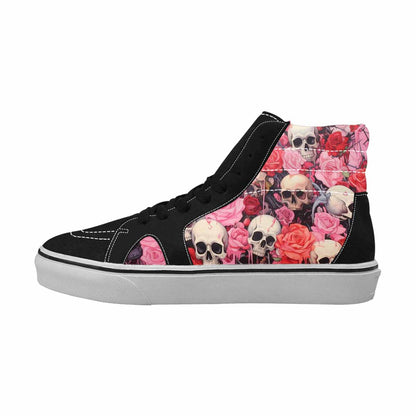 MEN'S Skulls Roses Skulls Roses High Top Canvas Cottagecore Custom Sneakers