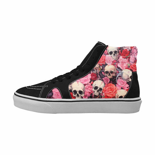 MEN'S Skulls Roses Skulls Roses High Top Canvas Cottagecore Custom Sneakers