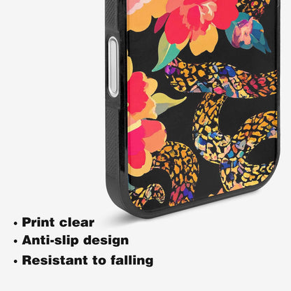 iPhone 16 Case — Floral Snake Print, Custom Printed Phone Case