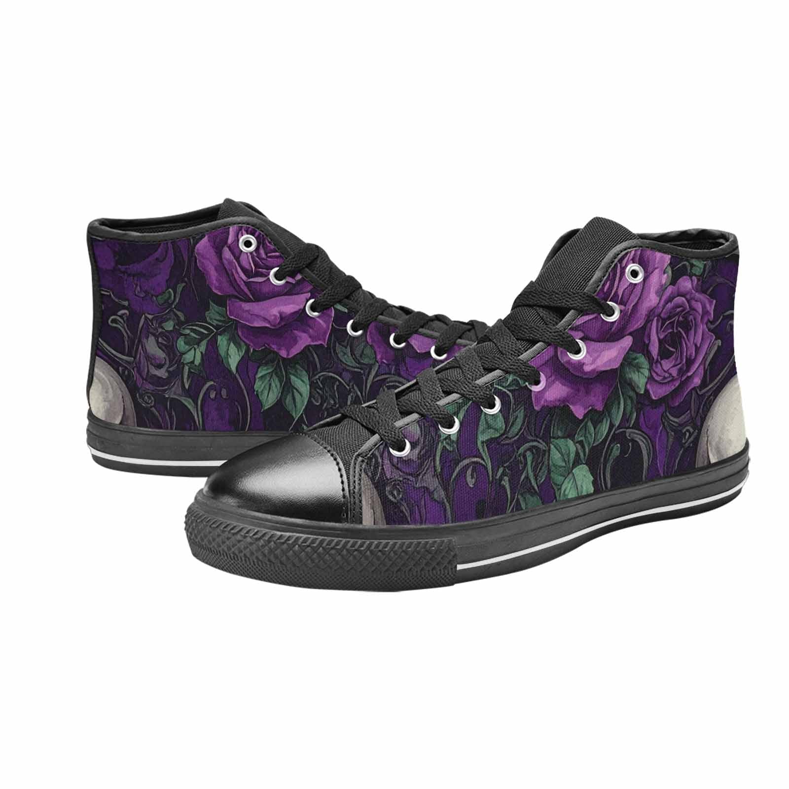 MEN'S Skulls Roses Gothic Filigree High Top Canvas Dreamcore Custom Shoes